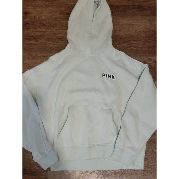 PINK Victoria's Secret Hoodie Pullover Sweatshirt Comfy Casual Medium Aspen Logo - Picture 1 of 7
